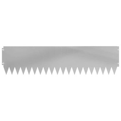 vidaXL Lawn Edging 10 pcs 103 x 25 cm Steel Silver 5