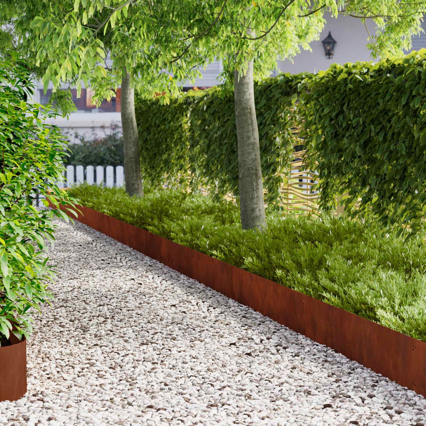 vidaXL Lawn Edging 10 pcs 103 x 25 cm Steel Rusty 1
