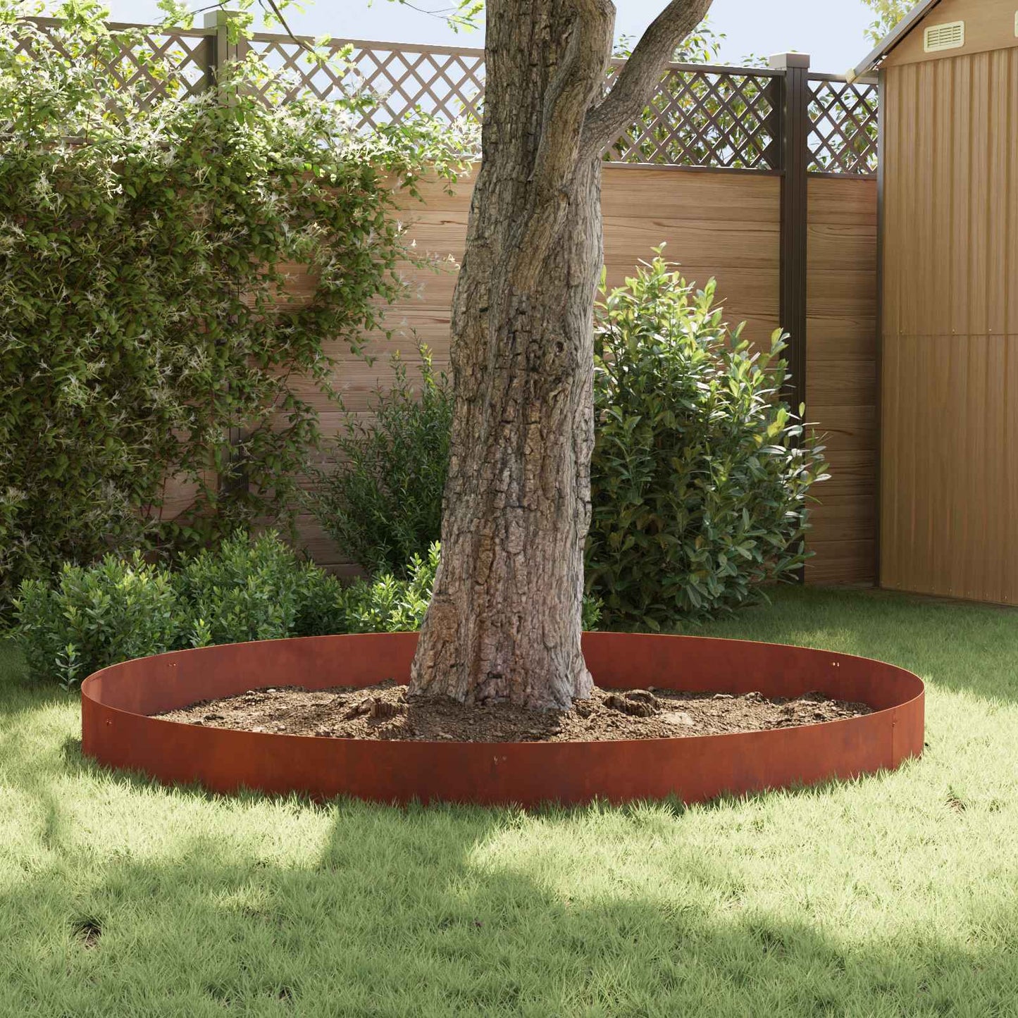vidaXL Lawn Edging 10 pcs 103 x 25 cm Steel Rusty 4