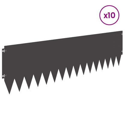 Lawn Edging 103 x Steel 10 pcs Height 30 cm Black