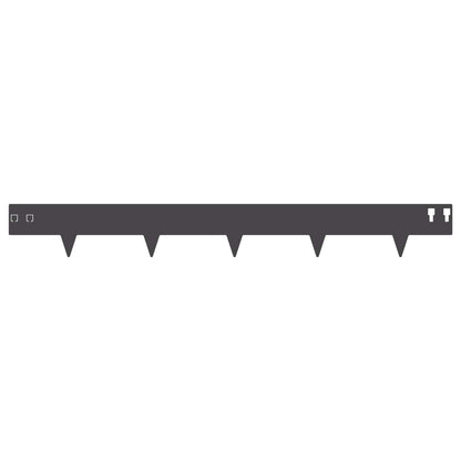 vidaXL Lawn Edging 20 pcs 100 x 12 cm Steel Black 5