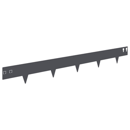 vidaXL Lawn Edging 20 pcs 100 x 12 cm Steel Anthracite 2