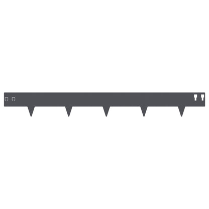 vidaXL Lawn Edging 20 pcs 100 x 12 cm Steel Anthracite 5
