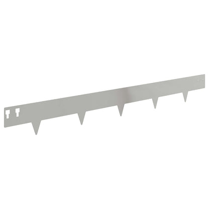 vidaXL Lawn Edging 20 pcs 100 x 12 cm Steel Silver 6