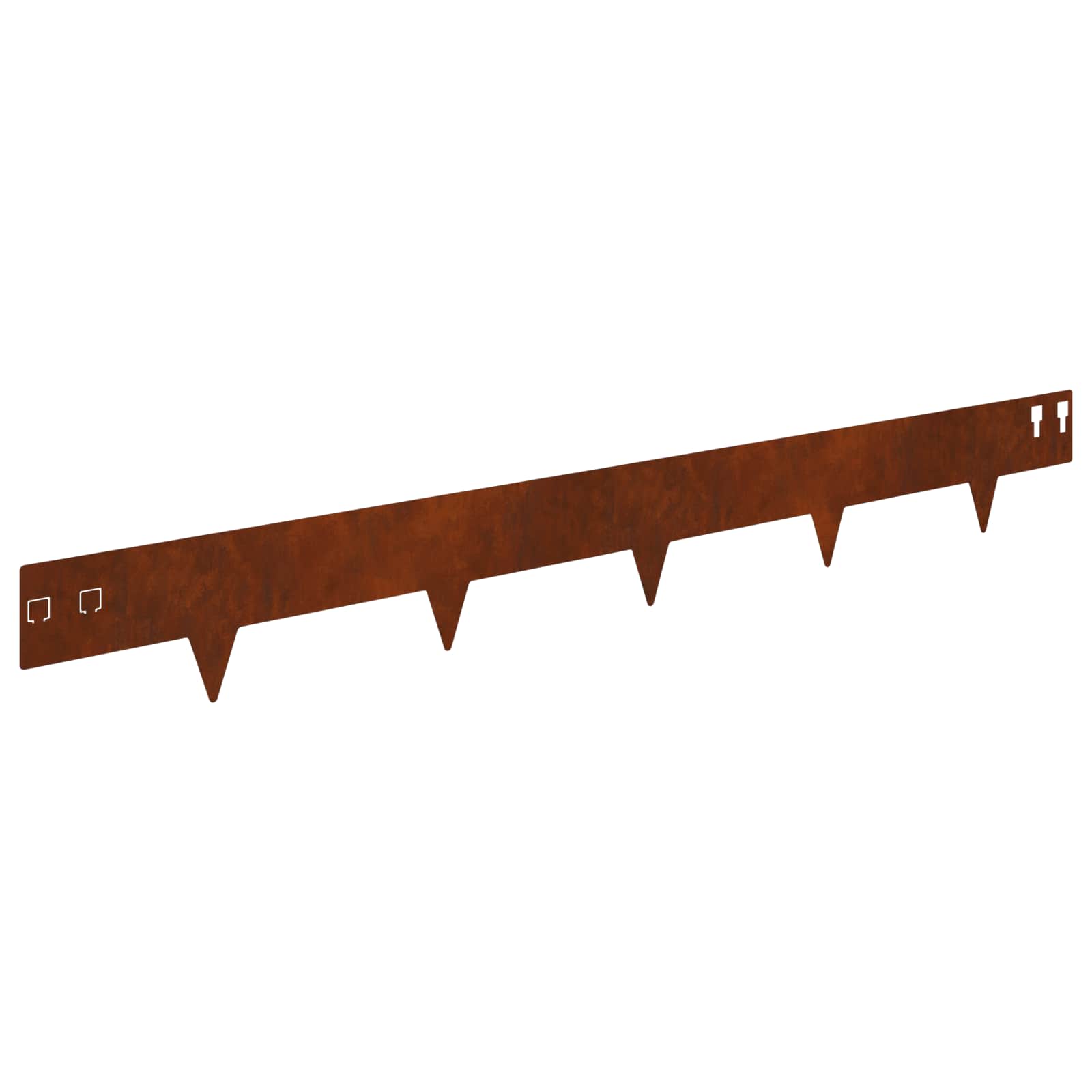 vidaXL Lawn Edge with Sharp Points 20 pcs 100x12cm Steel Rusty 2