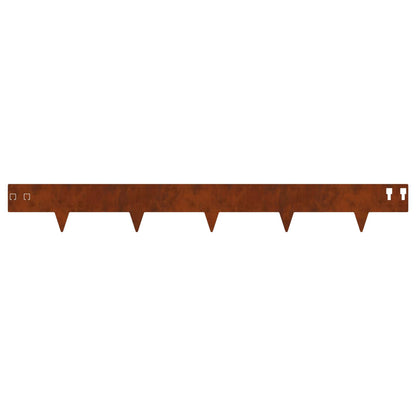 vidaXL Lawn Edge with Sharp Points 20 pcs 100x12cm Steel Rusty 6