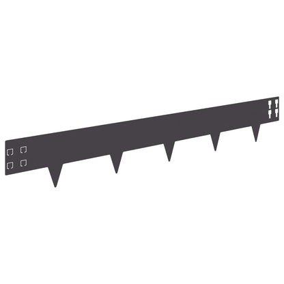 Lawn Edging 100 x Steel 10 Height 15 cm Black
