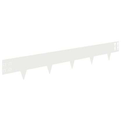 Lawn Edging 100 x Steel 20 Height 15 cm White