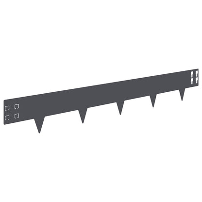 vidaXL Lawn Edging 10 pcs 100 x 15 cm Steel Anthracite 2