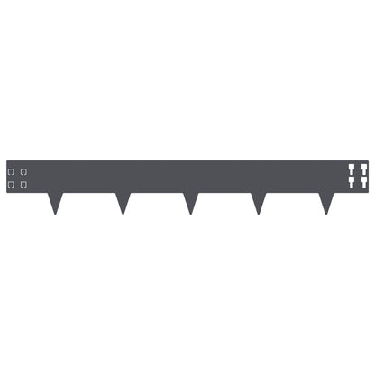 vidaXL Lawn Edging 10 pcs 100 x 15 cm Steel Anthracite 5