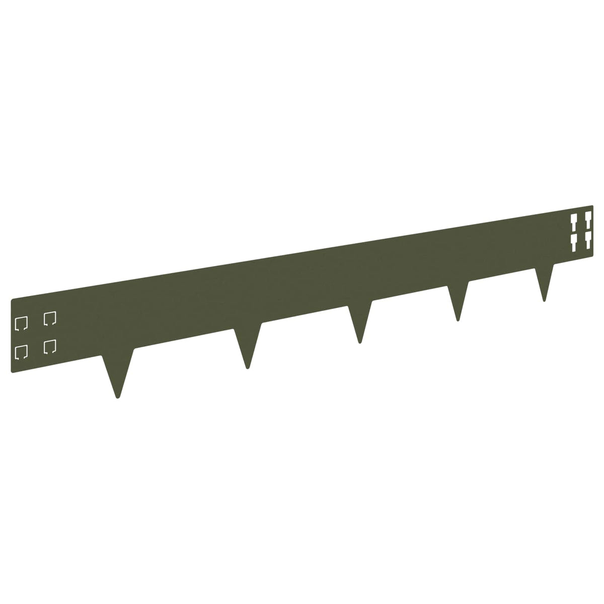 Lawn Edging 100 x Steel 10 Height 15 cm Olive green