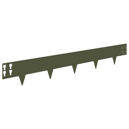 Lawn Edging 10 pcs Steel Olive Green