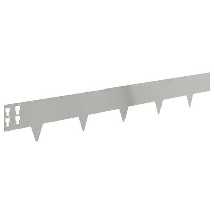 vidaXL Lawn Edging 20 pcs 100 x 15 cm Steel Silver 6