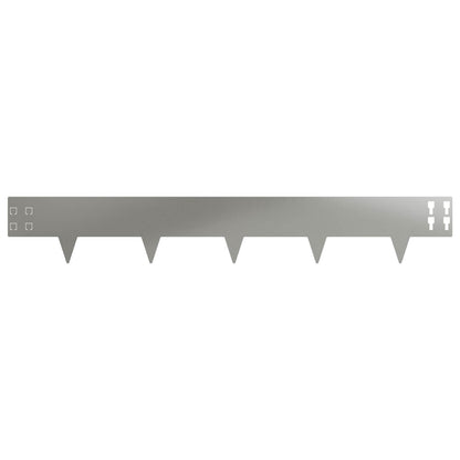 vidaXL Lawn Edging 20 pcs 100 x 15 cm Steel Silver 5