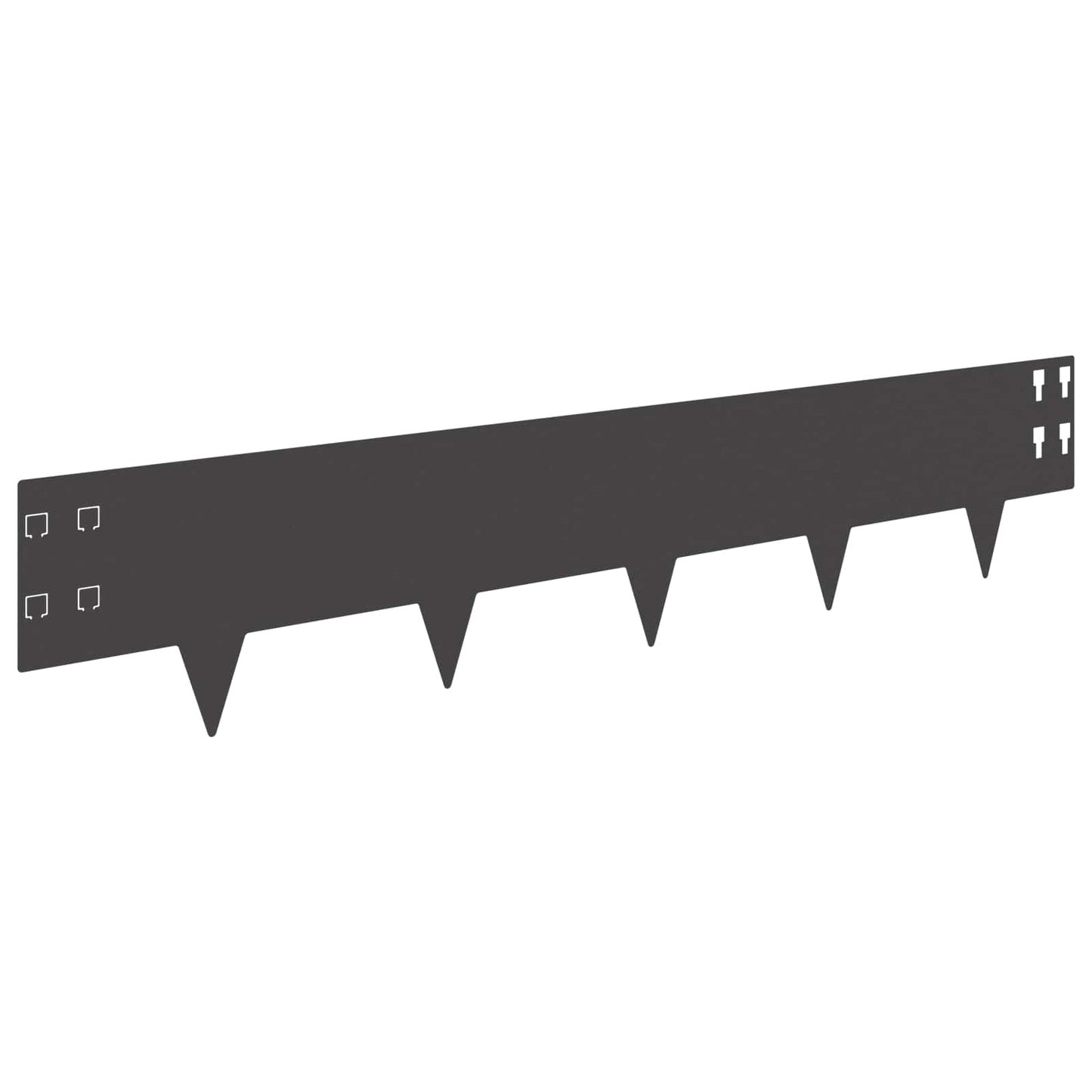 vidaXL Lawn Edging 10 pcs 100 x 20 cm Steel Black 2