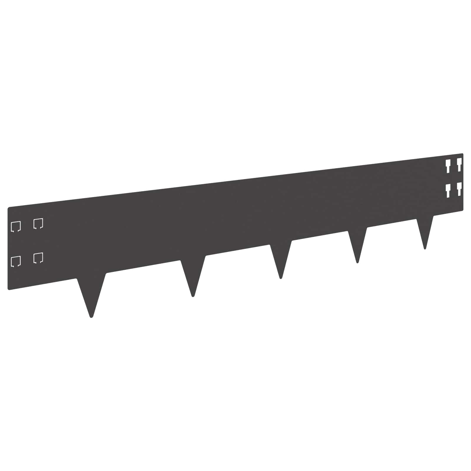vidaXL Lawn Edging 10 pcs 100 x 20 cm Steel Black 2