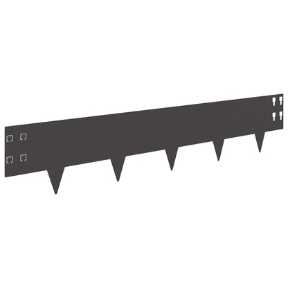 vidaXL Lawn Edging 10 pcs 100 x 20 cm Steel Black 2