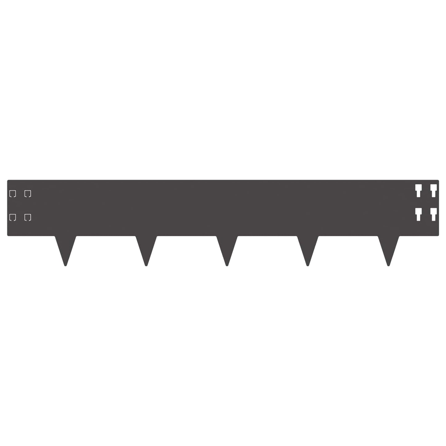 vidaXL Lawn Edging 10 pcs 100 x 20 cm Steel Black 5