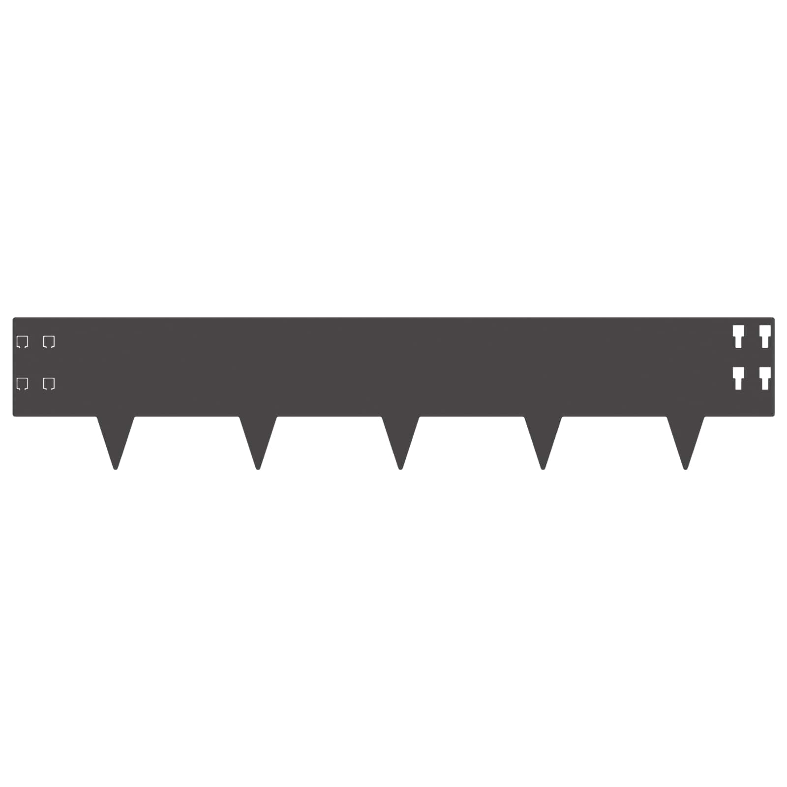vidaXL Lawn Edging 10 pcs 100 x 20 cm Steel Black 5
