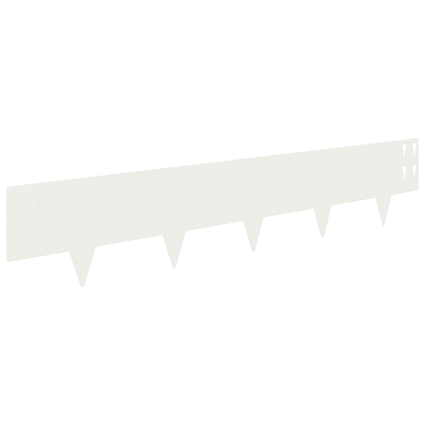 vidaXL Lawn Edging 10 pcs 100 x 20 cm Steel White 2