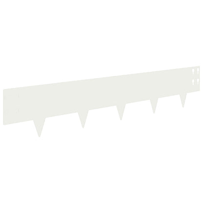 vidaXL Lawn Edging 10 pcs 100 x 20 cm Steel White 2