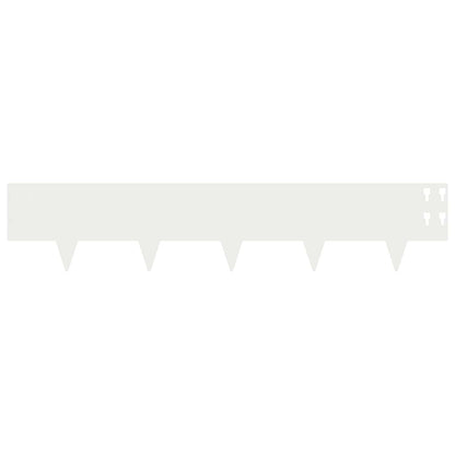 vidaXL Lawn Edging 10 pcs 100 x 20 cm Steel White 5