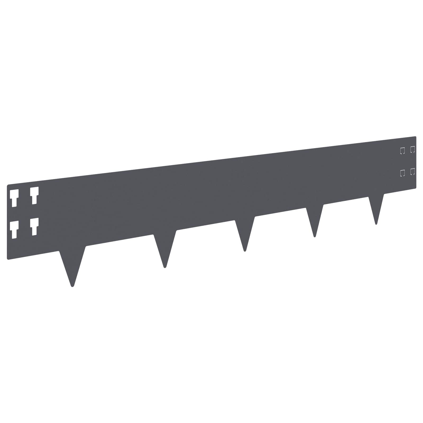 vidaXL Lawn Edging 10 pcs 100 x 20 cm Steel Anthracite 6