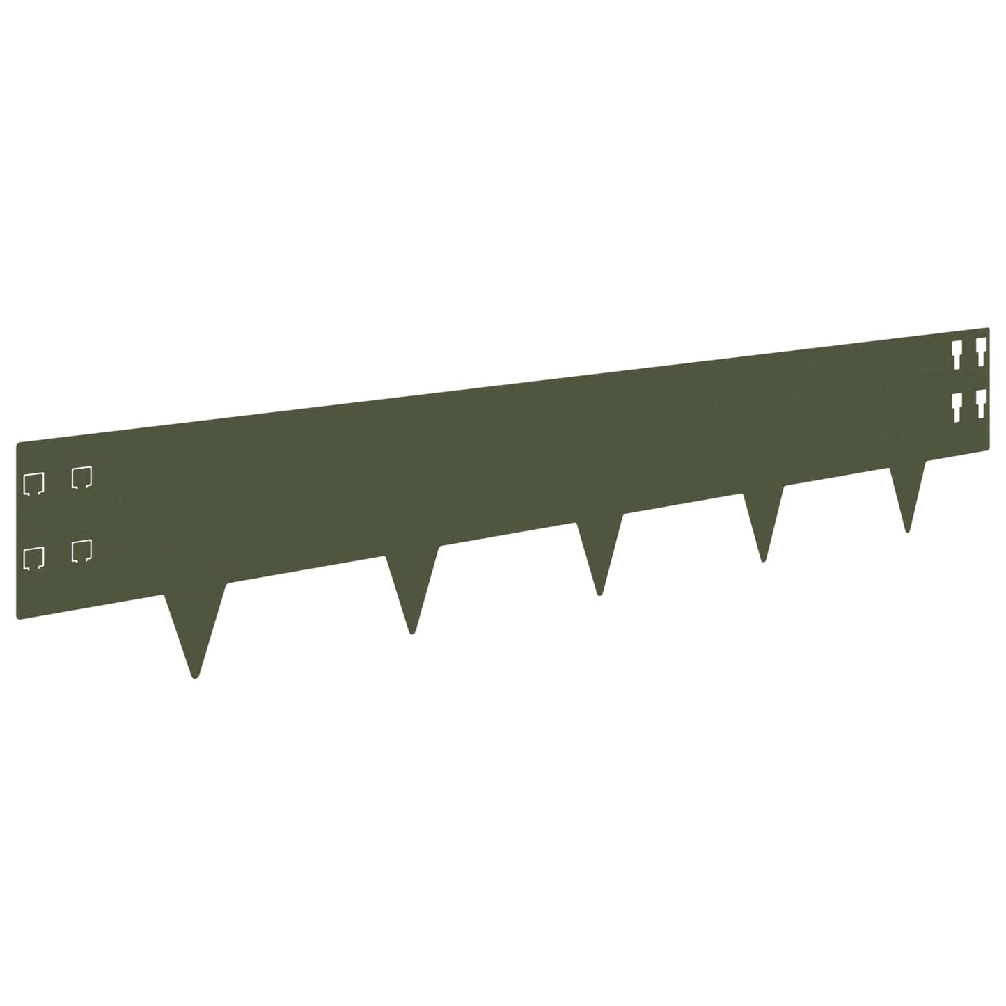 vidaXL Lawn Edging 10 pcs 100 x 20 cm Steel Olive Green 2