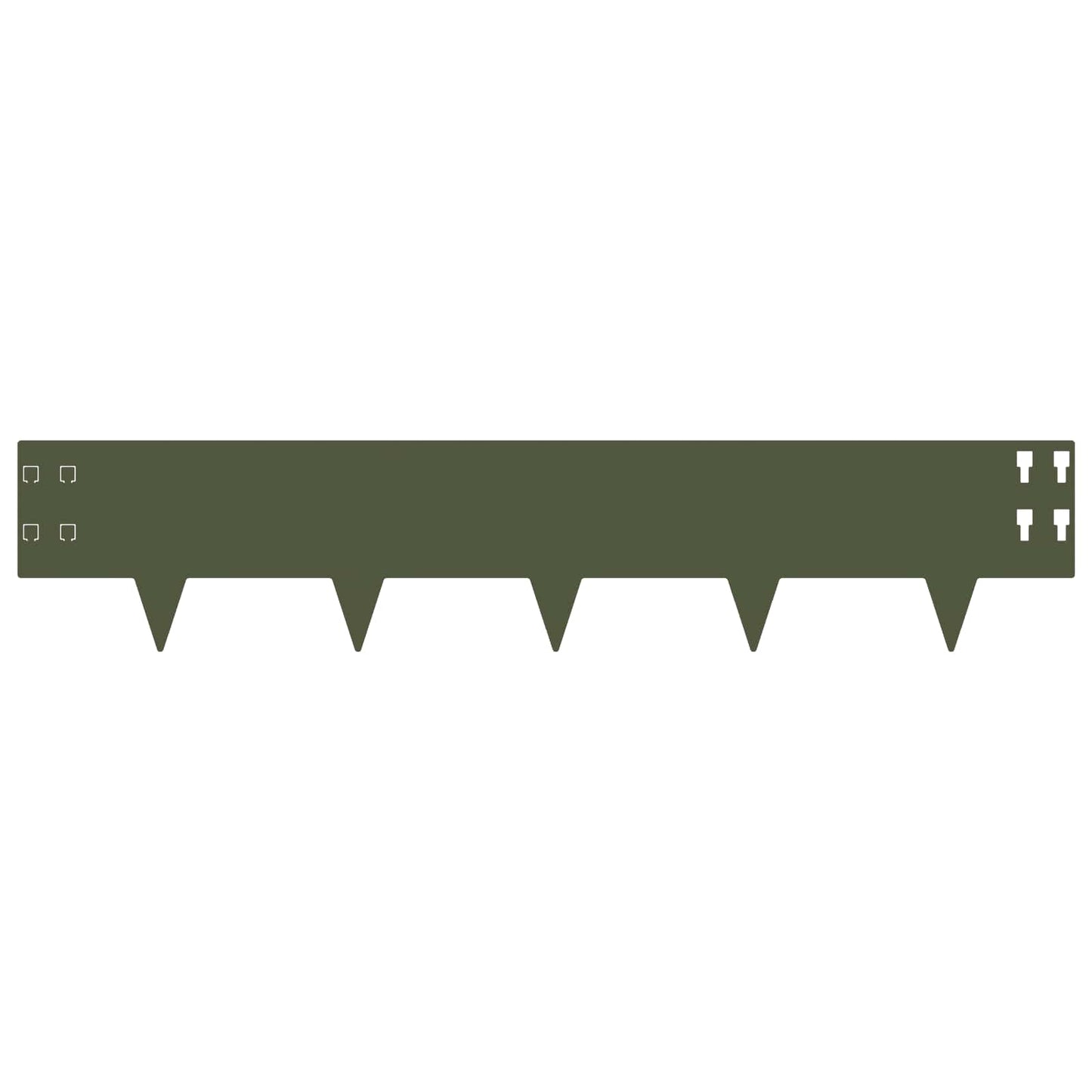vidaXL Lawn Edging 10 pcs 100 x 20 cm Steel Olive Green 5