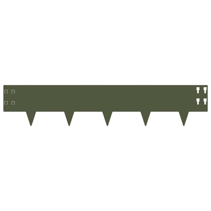 vidaXL Lawn Edging 10 pcs 100 x 20 cm Steel Olive Green 5