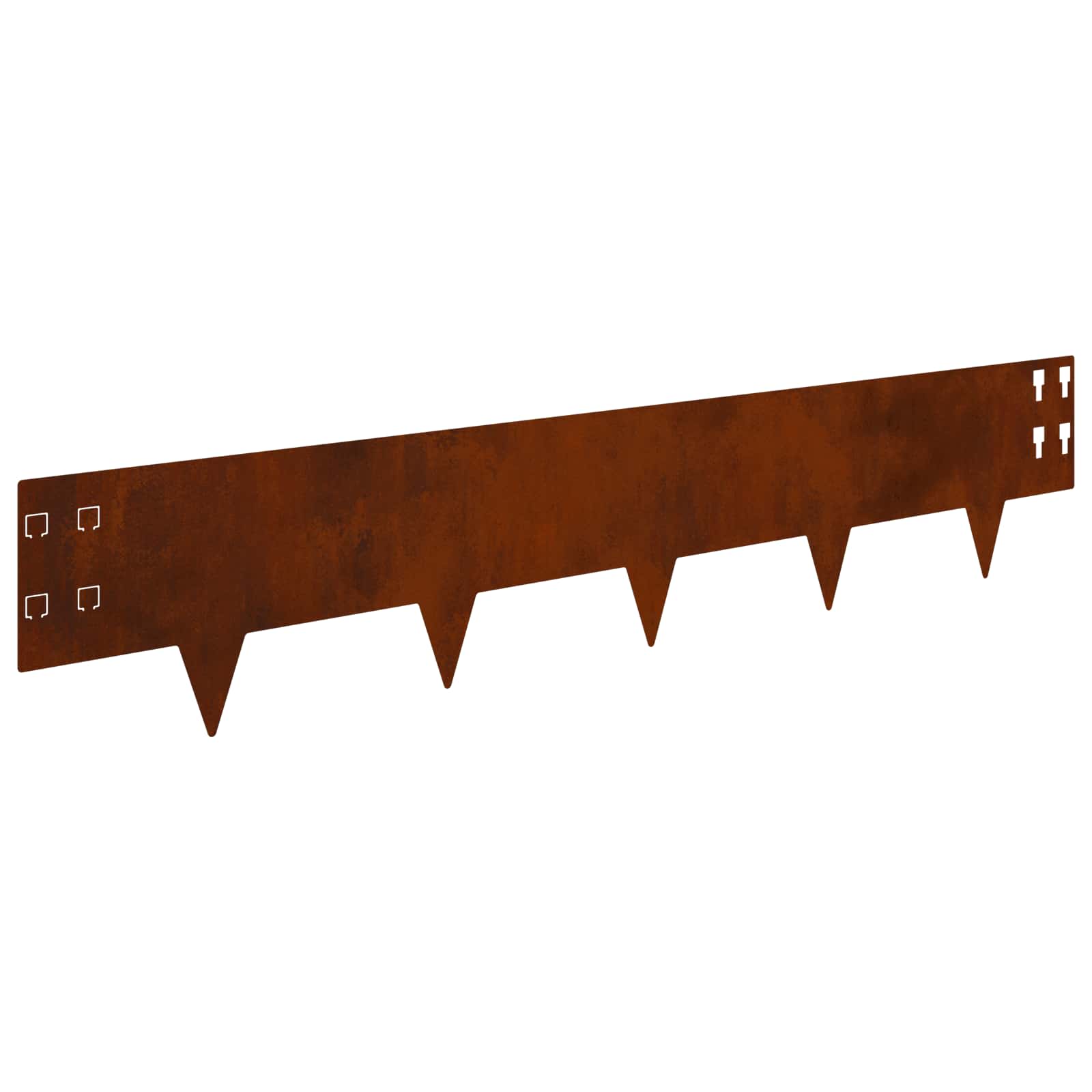 vidaXL Lawn Edging 10 pcs 100 x 20 cm Steel Rusty 2