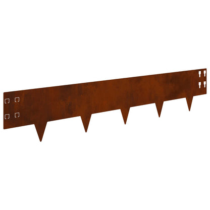 vidaXL Lawn Edging 10 pcs 100 x 20 cm Steel Rusty 2