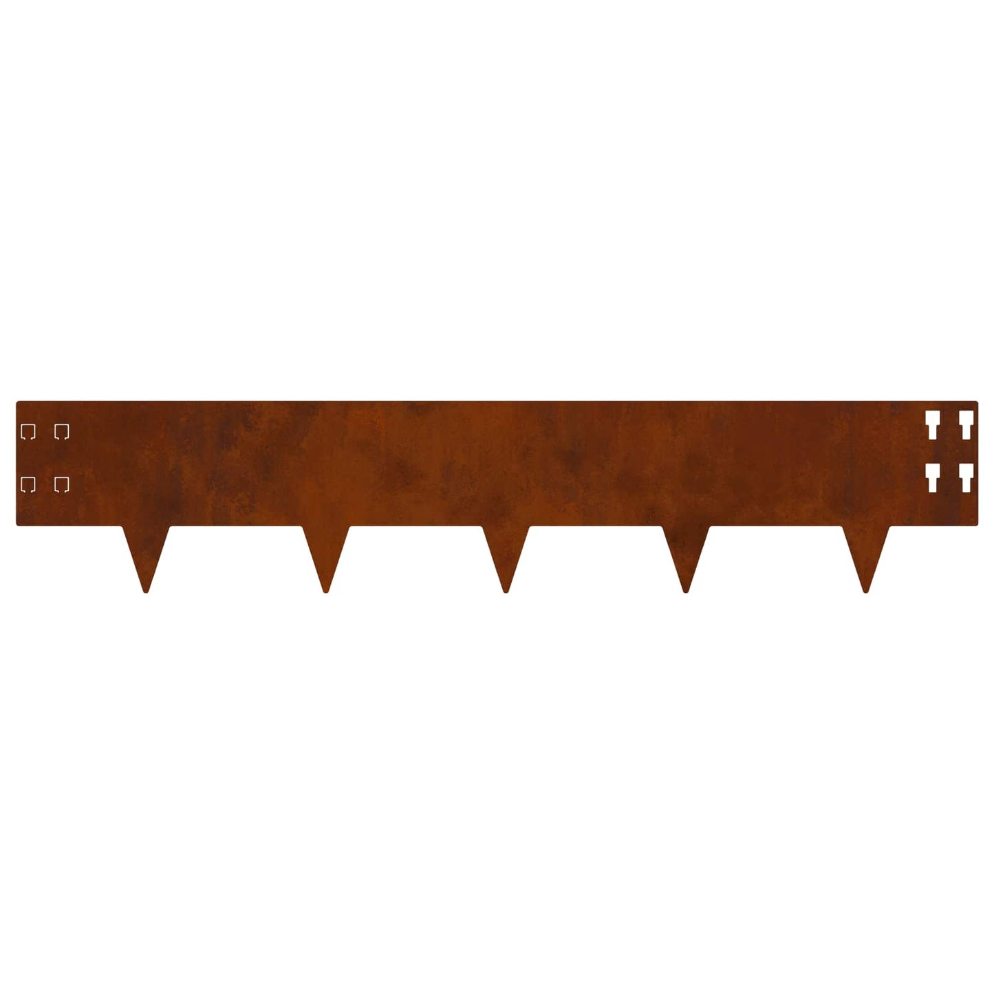 vidaXL Lawn Edging 10 pcs 100 x 20 cm Steel Rusty 6