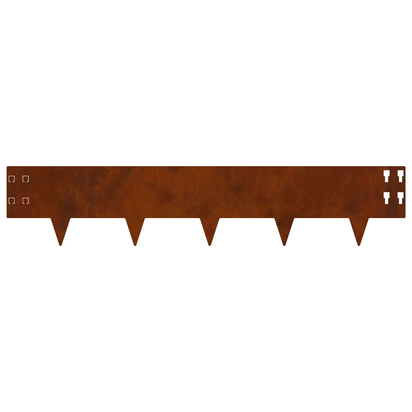 vidaXL Lawn Edging 10 pcs 100 x 20 cm Steel Rusty 6