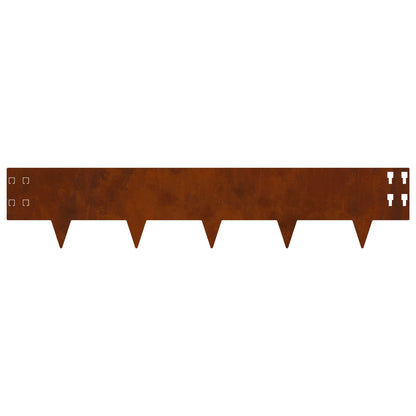 vidaXL Lawn Edging 10 pcs 100 x 20 cm Steel Rusty 6