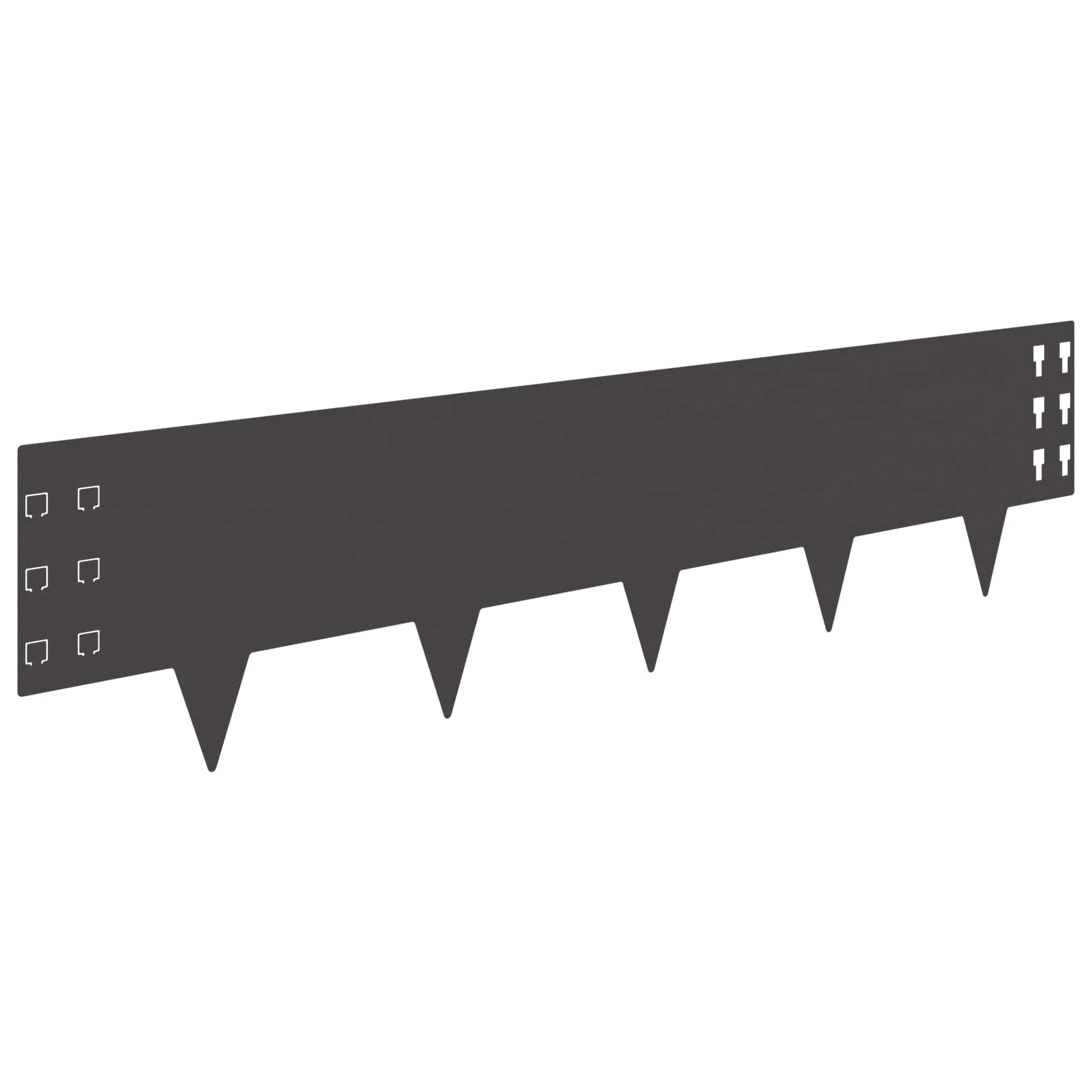 vidaXL Lawn Edging 10 pcs 100 x 25 cm Steel Black 2