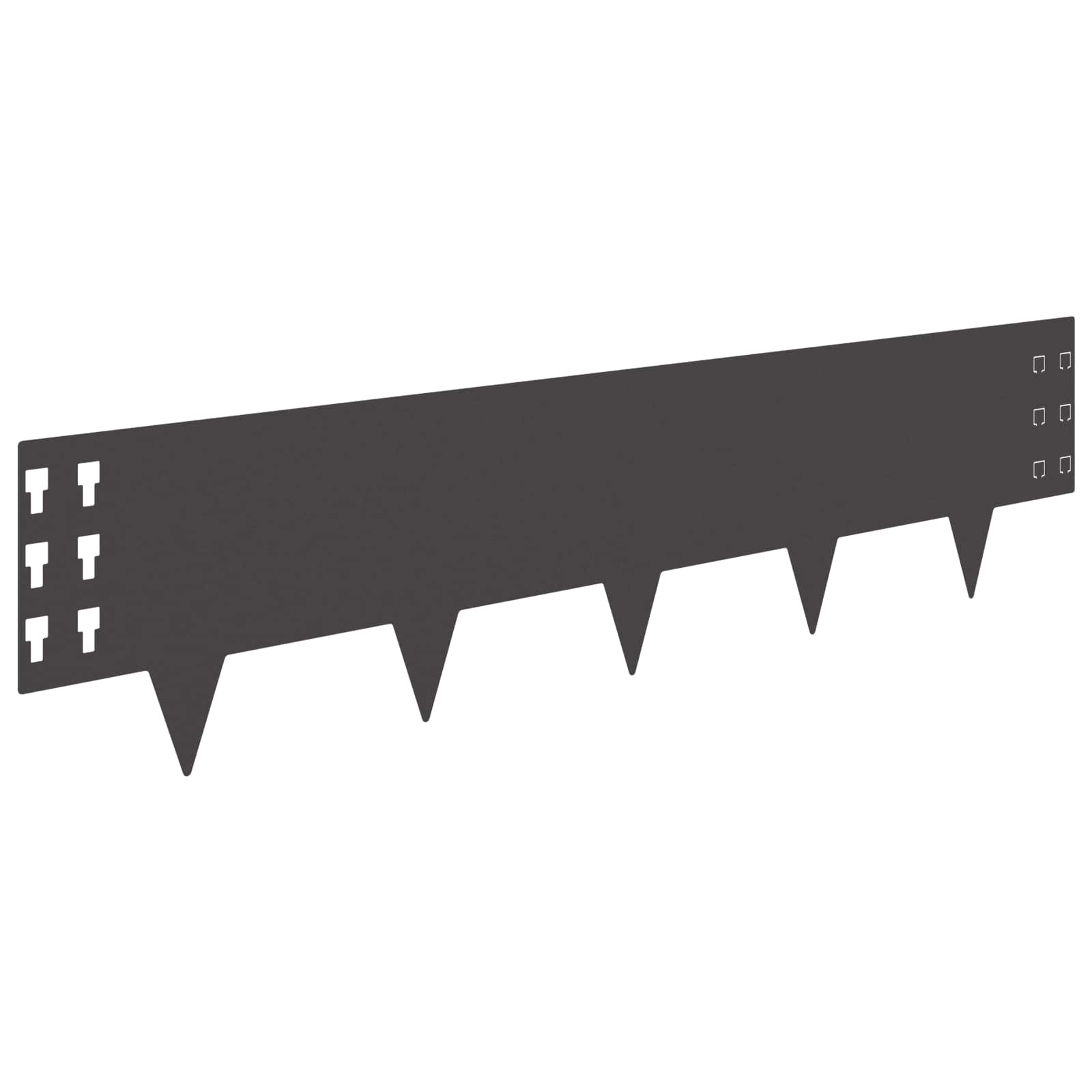 vidaXL Lawn Edging 10 pcs 100 x 25 cm Steel Black 6