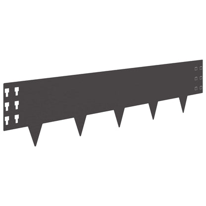 vidaXL Lawn Edging 10 pcs 100 x 25 cm Steel Black 6