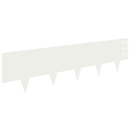 vidaXL Lawn Edging 10 pcs 100 x 25 cm Steel White 2