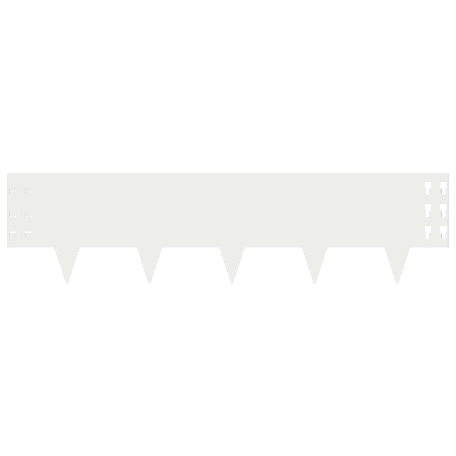 vidaXL Lawn Edging 10 pcs 100 x 25 cm Steel White 5