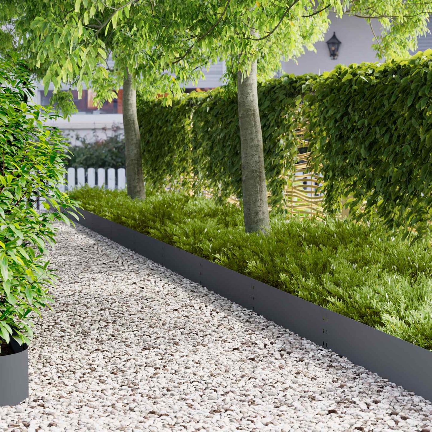 vidaXL Lawn Edging 10 pcs 100 x 25 cm Steel Anthracite 1