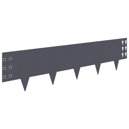 vidaXL Lawn Edging 10 pcs 100 x 25 cm Steel Anthracite 2