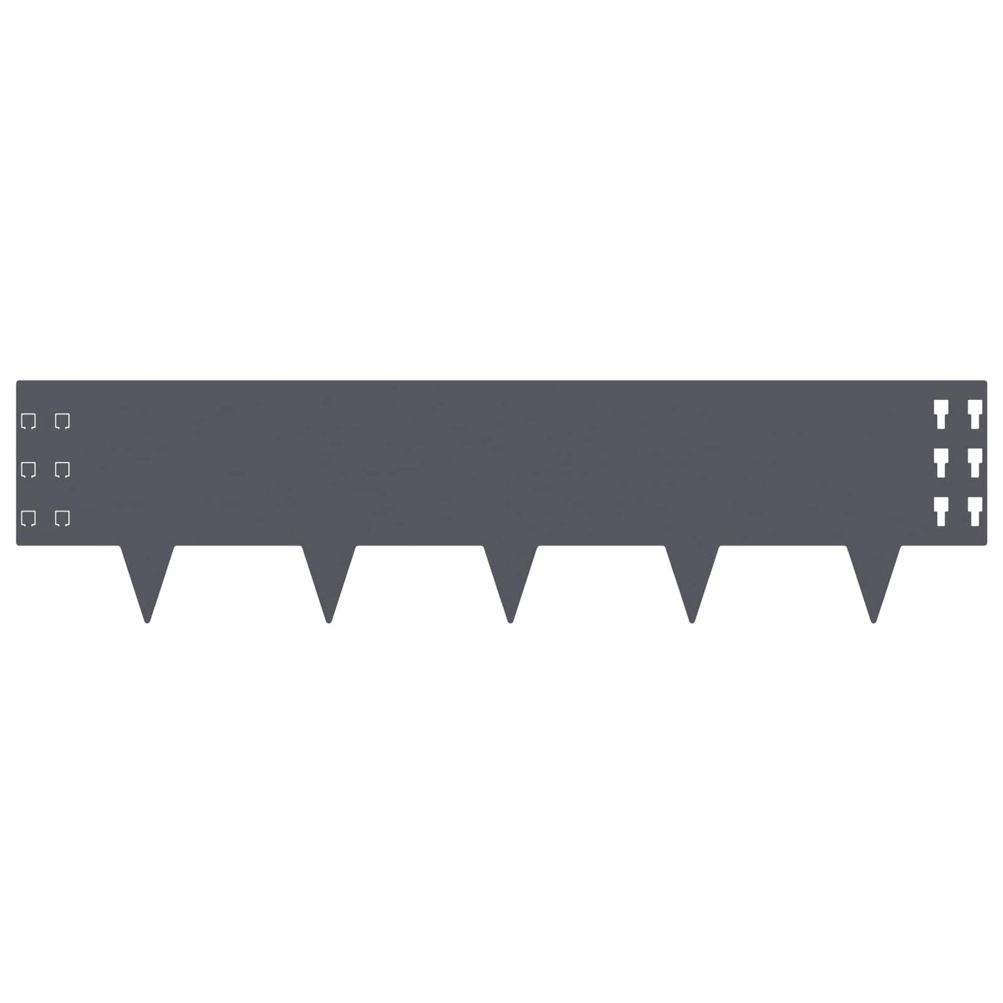 vidaXL Lawn Edging 10 pcs 100 x 25 cm Steel Anthracite 5