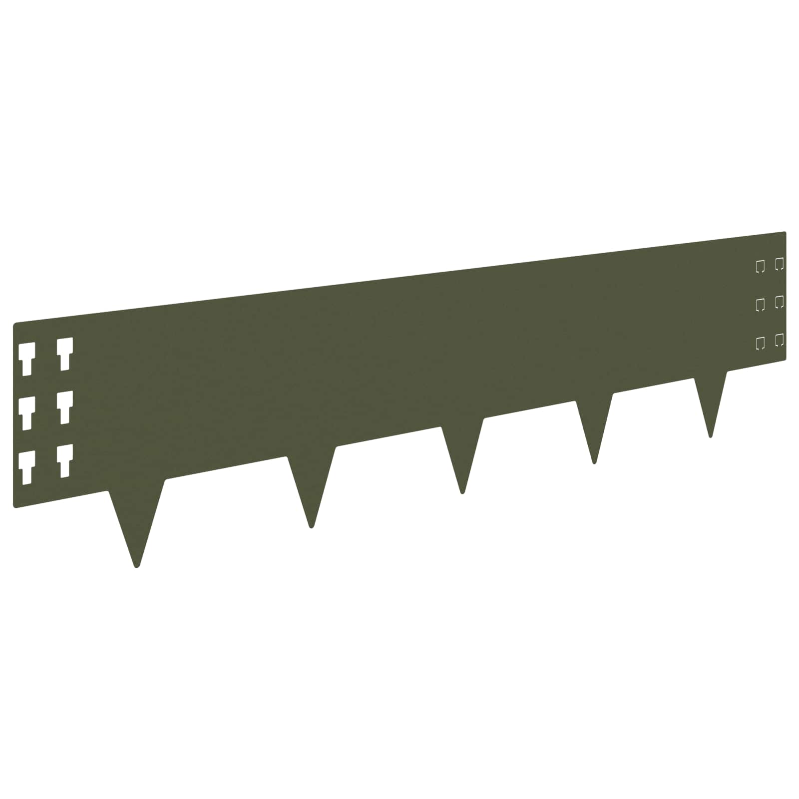 vidaXL Lawn Edging 10 pcs 100 x 25 cm Steel Olive Green 6