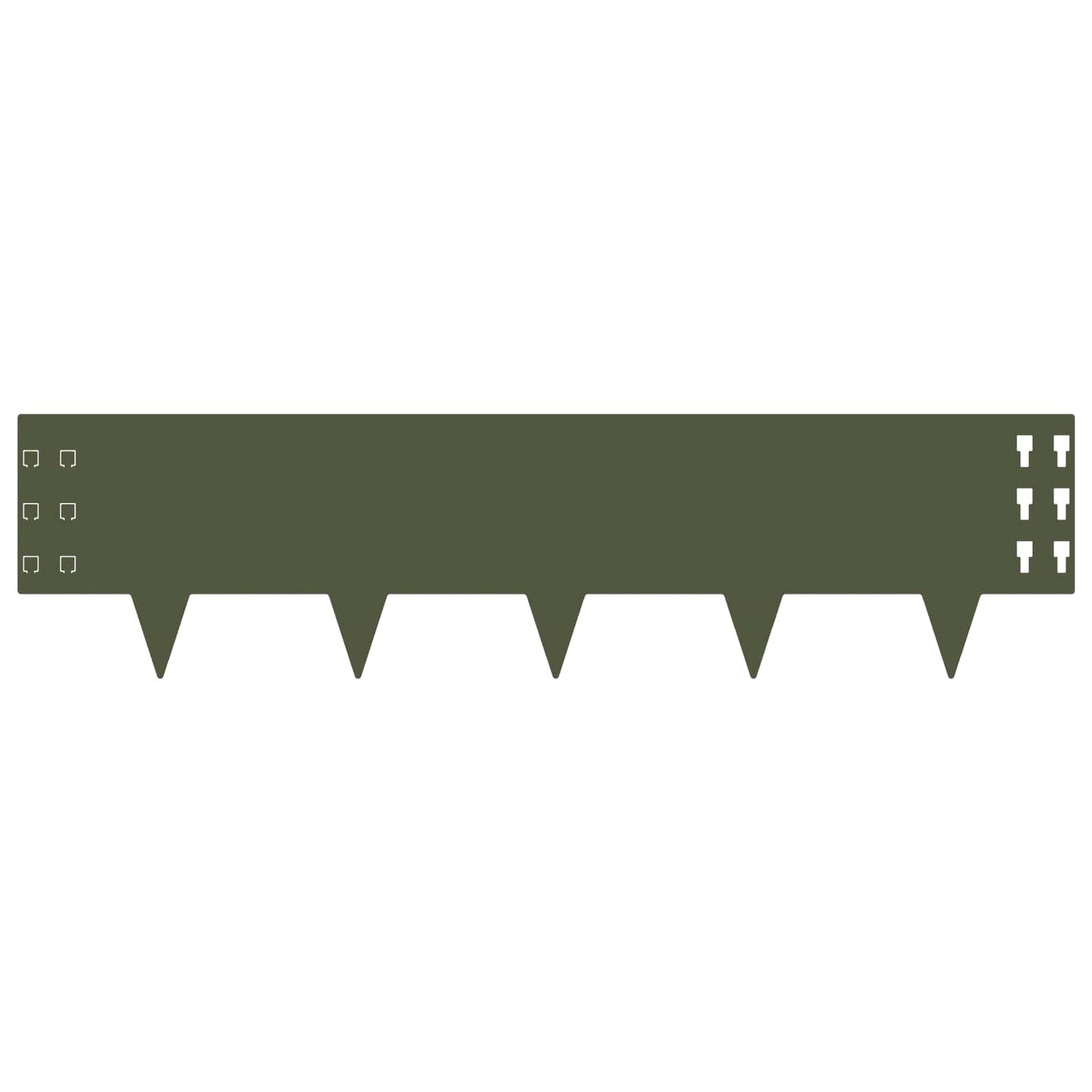 vidaXL Lawn Edging 10 pcs 100 x 25 cm Steel Olive Green 5