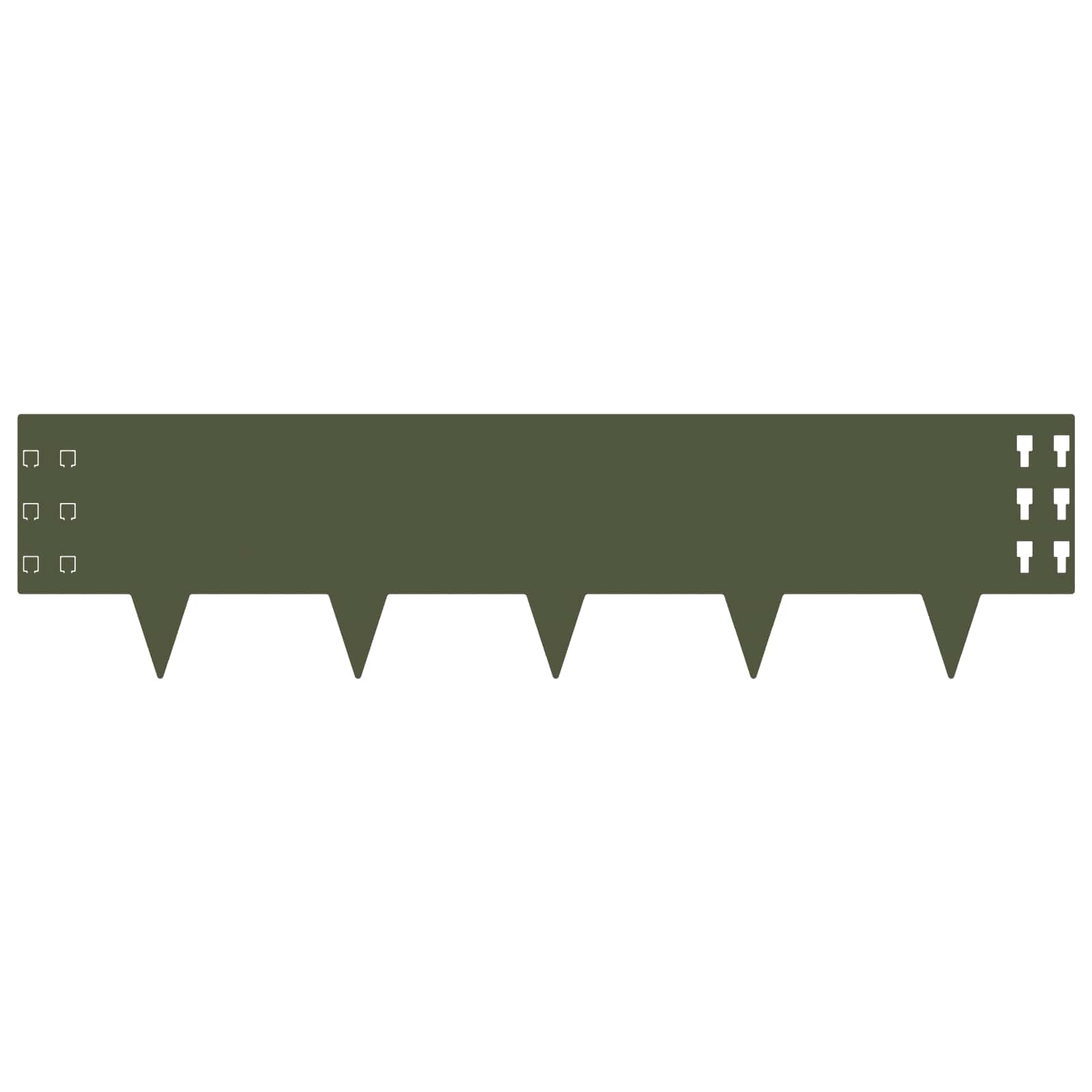 vidaXL Lawn Edging 10 pcs 100 x 25 cm Steel Olive Green 5