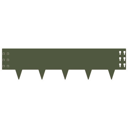vidaXL Lawn Edging 10 pcs 100 x 25 cm Steel Olive Green 5