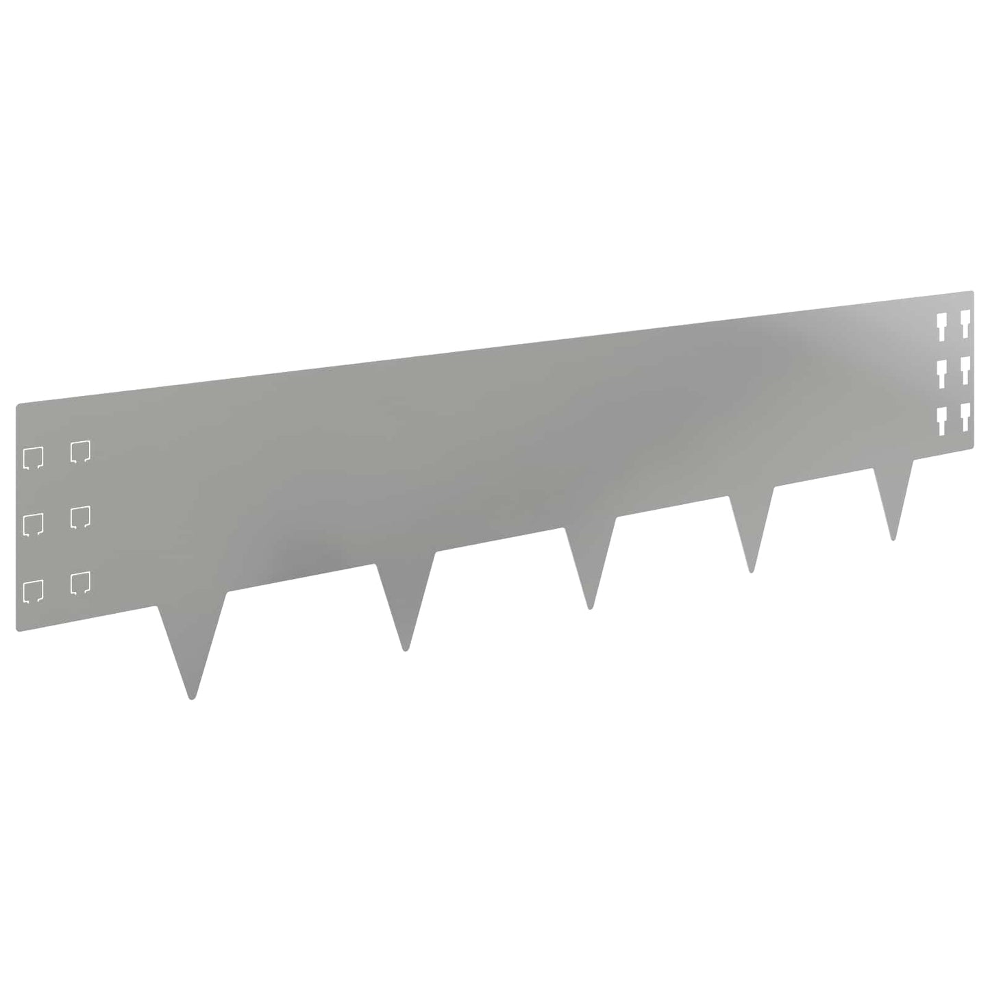 vidaXL Lawn Edging 10 pcs 100 x 25 cm Steel Silver 2