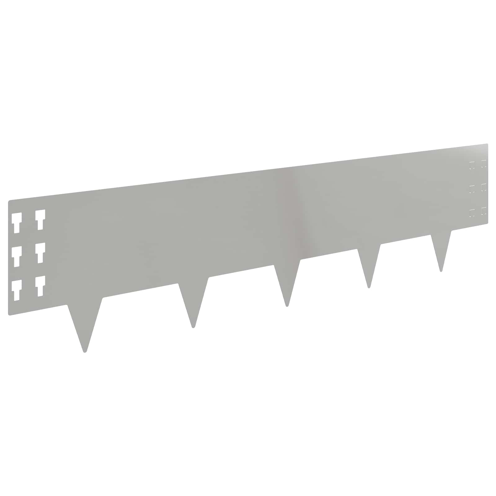 vidaXL Lawn Edging 10 pcs 100 x 25 cm Steel Silver 6