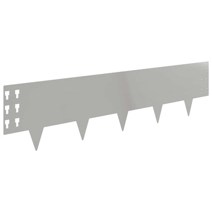 vidaXL Lawn Edging 10 pcs 100 x 25 cm Steel Silver 6